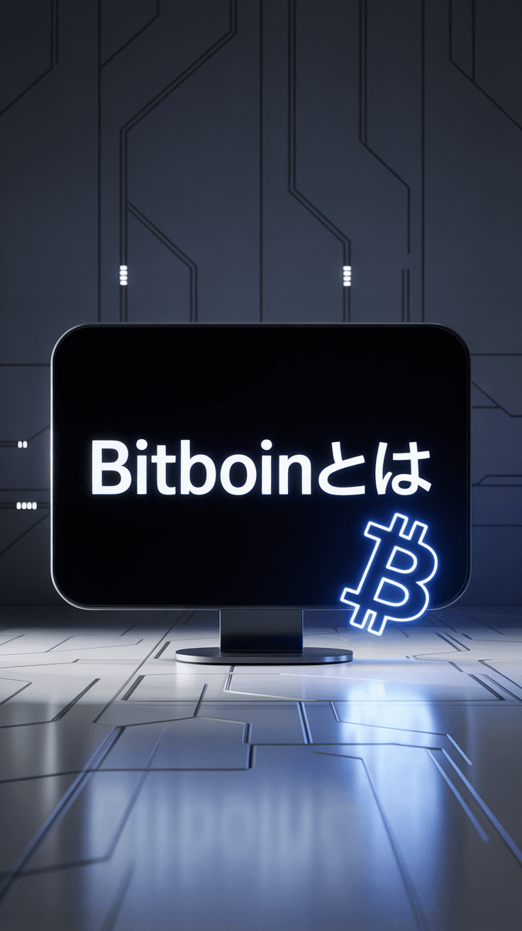 a-photograph-of-a-sleek-futuristic-displ_dy9ukOClT7mocbo1boN45w_mtBCQjLeQ9WczzqDeOizZQ ビットコインとは?ビットコインの基本を3分で理解しよう!