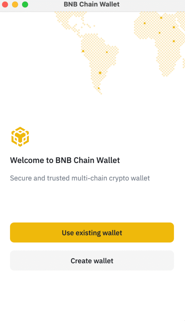 このようにウォレットにログインもしくは新規作成の表示となる。