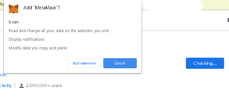 METAMASKの追加の許可を求められるので許可