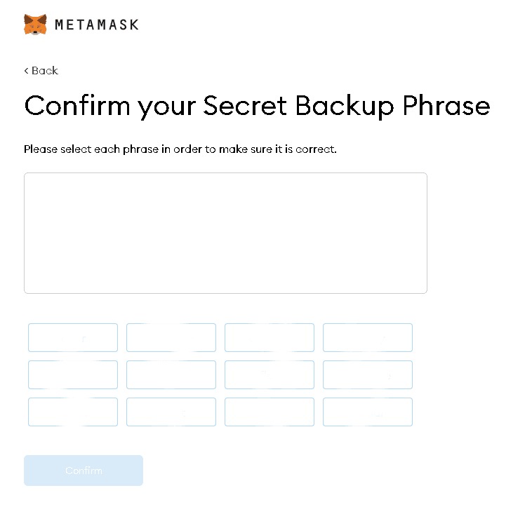 パスフレーズの保存と確認