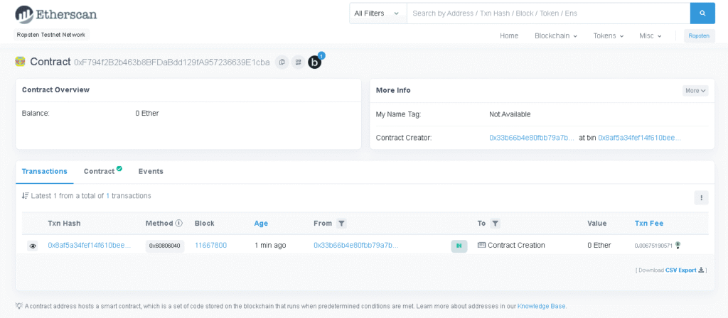 RopstenEthernetwork_after_deploy_MyNFTcontract