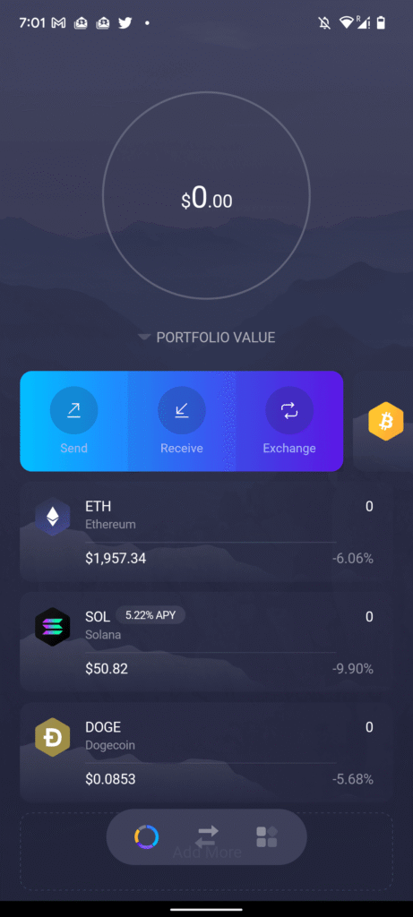exodus エグゾーダスexodus wallet(エグゾーダスウォレット)のインストールと使い方　　モバイル版　GetStarted準備完了