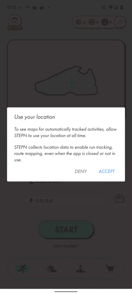位置情報の許可