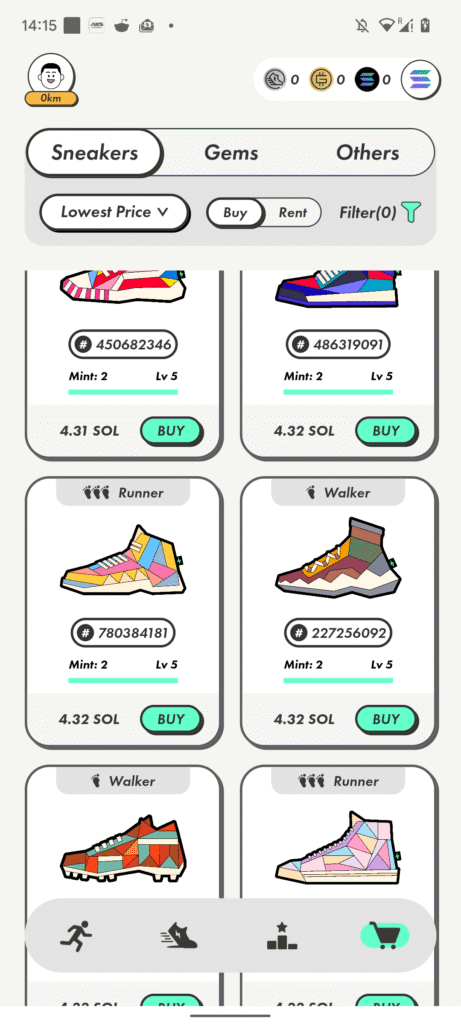 Step 1 NFTスニーカーの購入