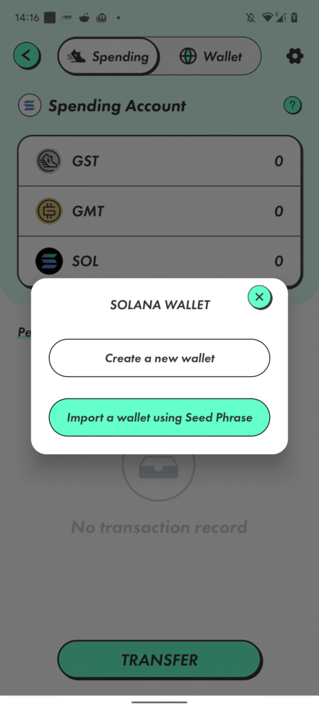 Step 5 SOLANAウォレットを作成かシードフレーズからインポート