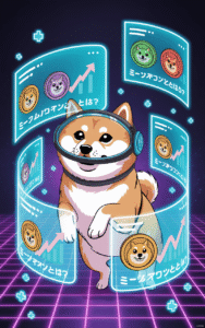 a-digital-illustration-depicting-a-playf_JF60fZBGQ623mFoFNZU0pg_yd_IFXAqSNOSBuL37UQiwg ミームコインとは? ミームコインの長所と短所