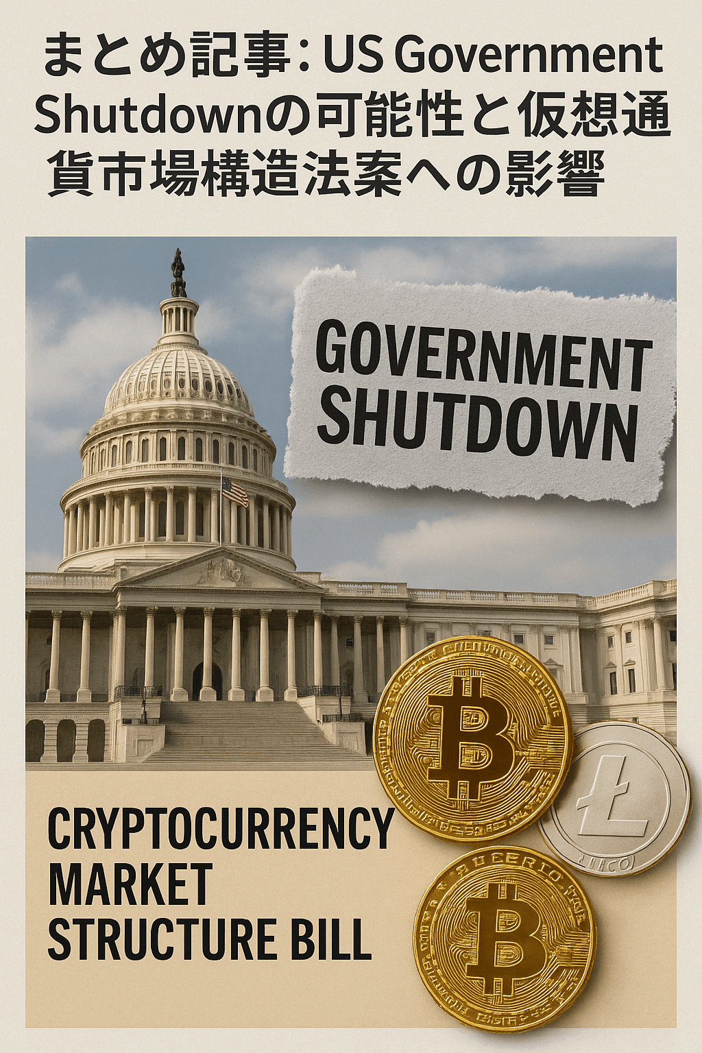 まとめ記事：US Government Shutdownの可能性と仮想通貨市場構造法案への影響