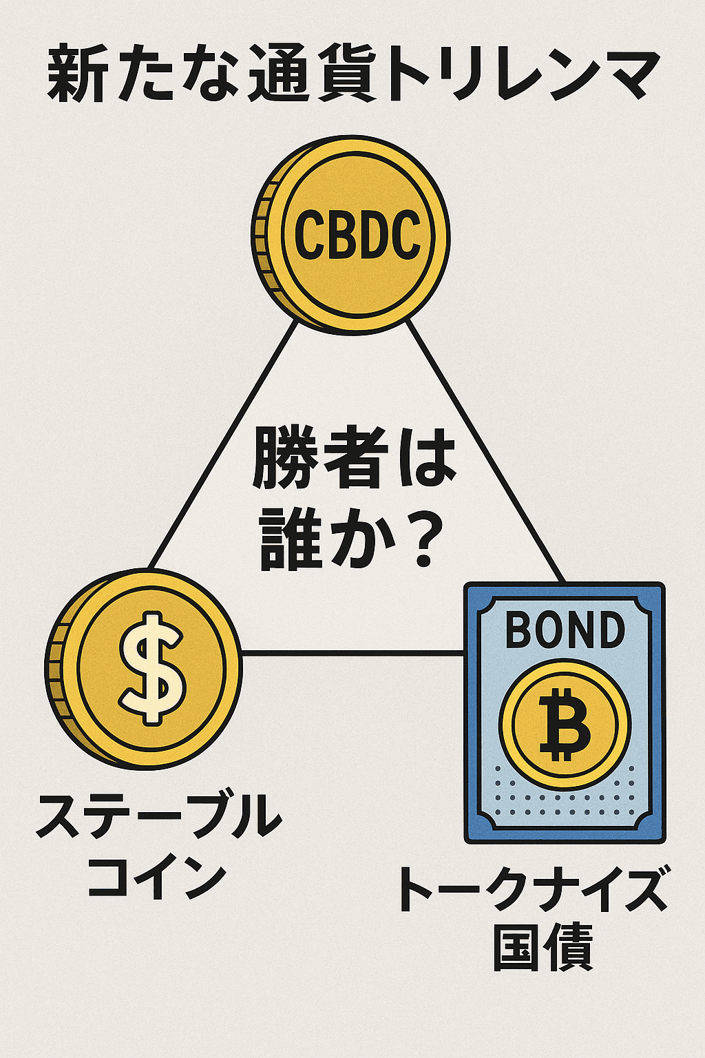 新たな通貨トリレンマ：CBDC、ステーブルコイン、トークナイズ国債──勝者は誰か）